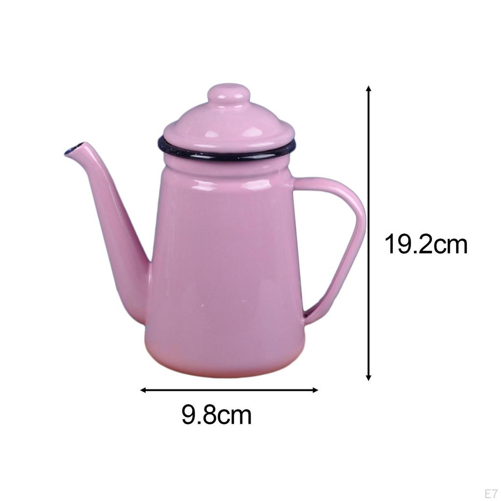 Odolná Vintage silná smaltovaná konvice na vodu 1,1 l pro venkovní vaření čaje