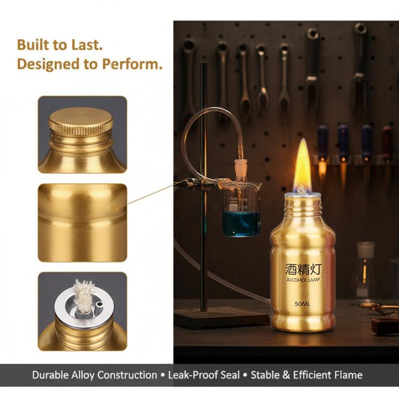 1 Stück tragbare Aluminiumlegierungslampe Alkohol-Flüssigkocher 50ML Kocher Alkohollampe für Outdoor-Survival Camping Labor Lehre