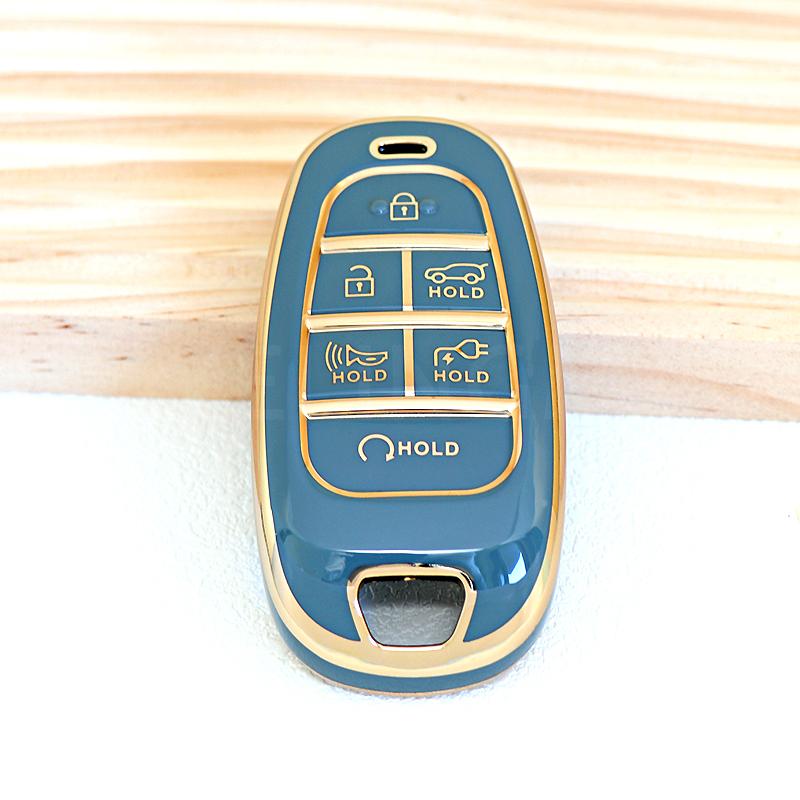 6 Knoppen Shell Fob Auto Sleutelhoes Cover Voor Hyundai Ioniq 5 Solaris Nexo Nx4 Sonata Hybrid Nieuwe Grand Santa Fe Tucson