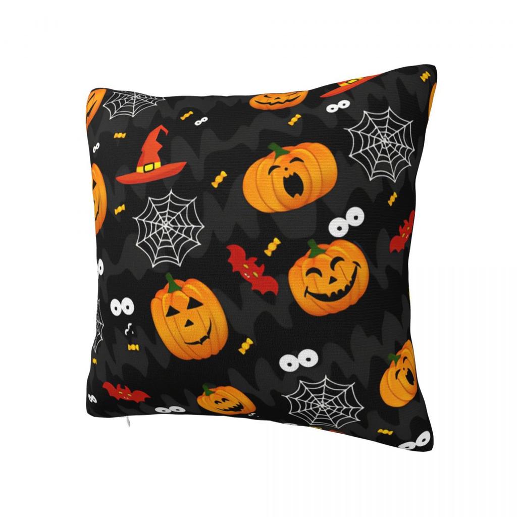 Halloween Kids Orange Cute Ghost Pillow Case Vintage Pillow Cover Soft Printed Cushion Cover Pillowcases For Living Room Chair