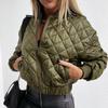 Autumn and Winter Women's New Long-sleeved Solid Colour Short Section Zip Jacket Cotton Jacket