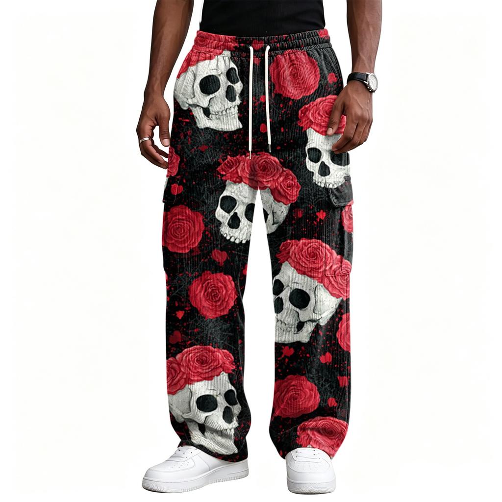 Men's Loose Fit Wide Leg Casual Pants Streetwear Comfortable Trousers