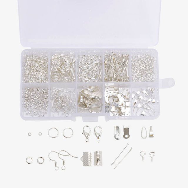 1Box Jewelry Making Kit Lobster Clasp Open Jump Rings End Crimps Beads Box Sets Handmade DIY Bracelet Necklace Findings Supplies