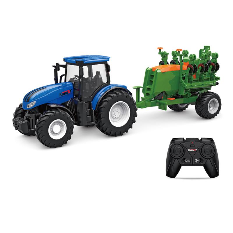 Alloy Remote Control Farmer Tractor Simulation Engineering Vehicle Electric Toy Farm Transport Vehicle 2.4G Remote Contro Vehicl