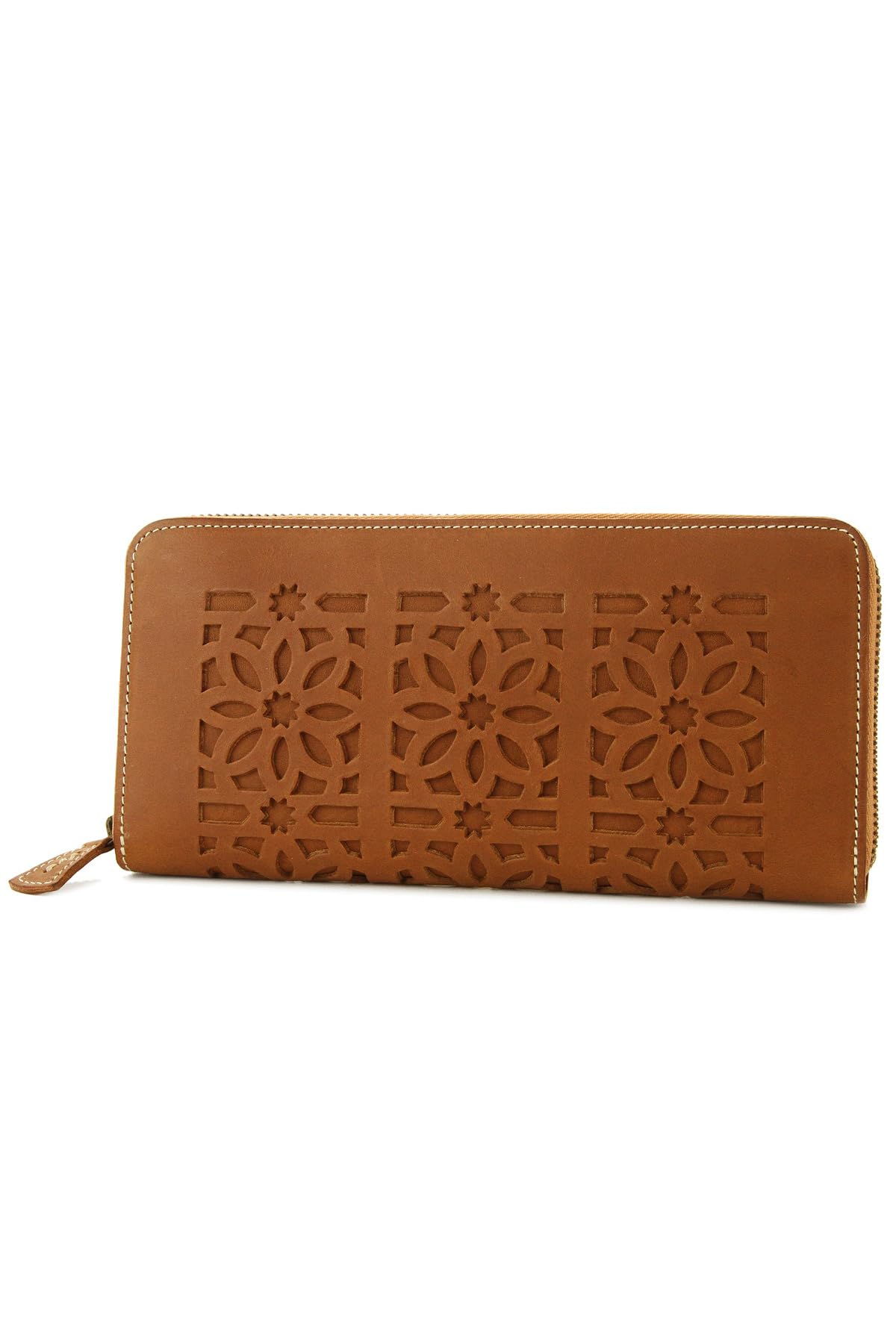 

Genten Women s Long Wallet with Round Zipper, Brown, GE-40612-50