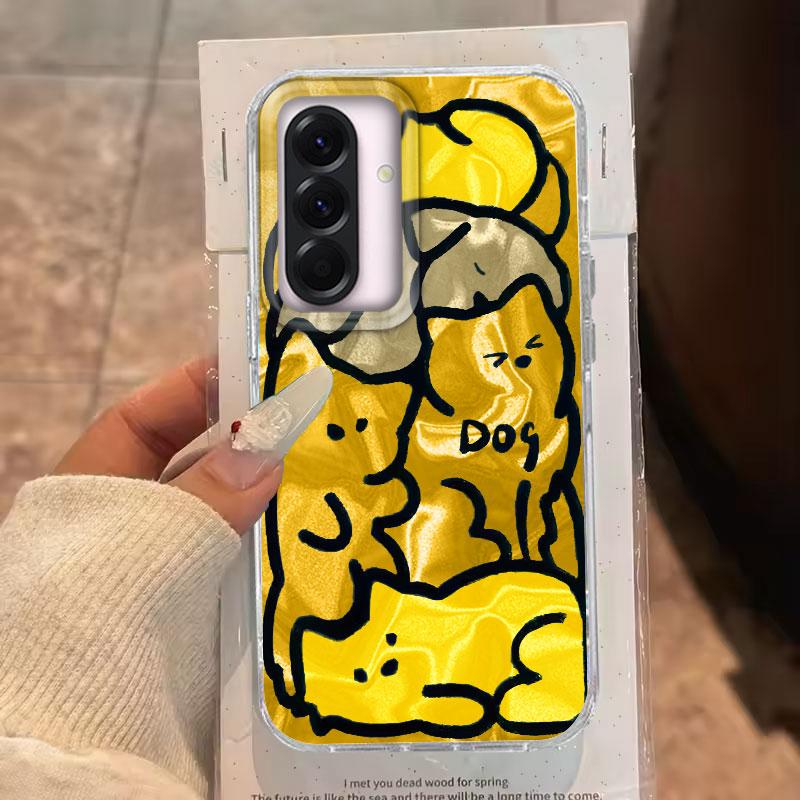 For Samsung Galaxy A56 A36 A16 A25 A35 A53 A26 S25 S24 S23 S22 Plus Ultra FE Phone Cover Cute Purple Cat For Samsung A55 TPU Bag