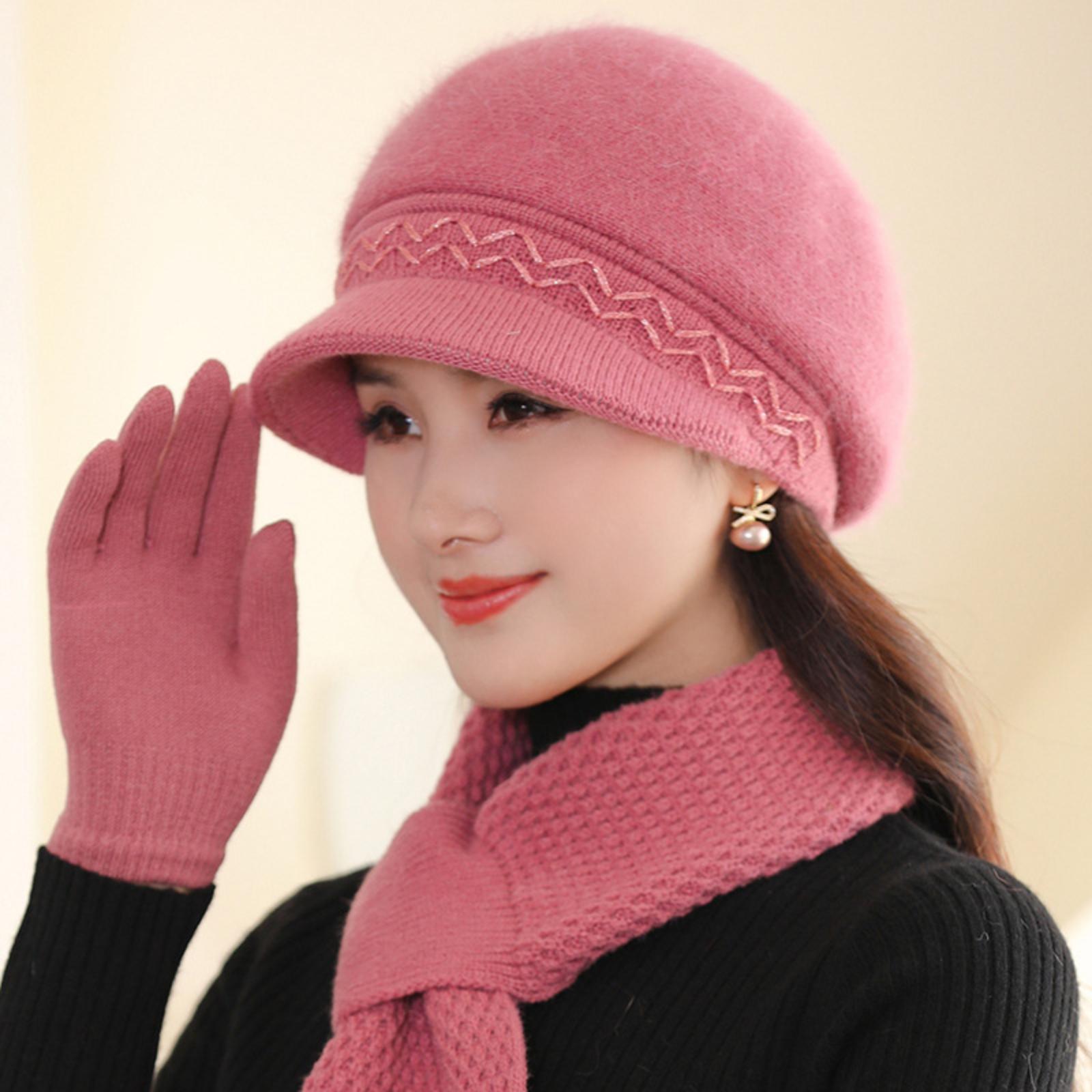 

/Winter Fleece-Lined Thickened Grandma Hat Knitted Wool Hat For Women - Middle-Aged And Elderly One Size