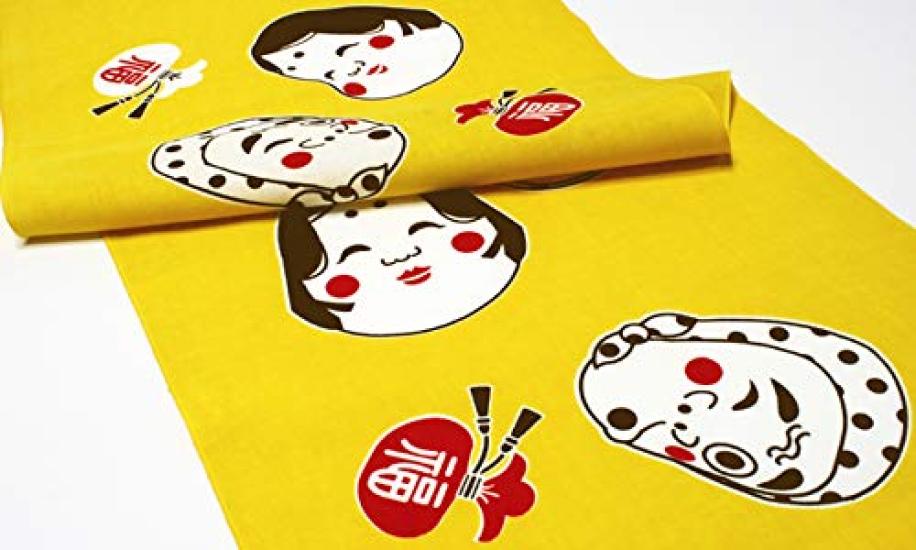 Dyeing Anbo Hand Towel Comes To Authentic Made In 35cm X 100cm "Laughter You" Yellow, Dyed, 100% Cotton, Tokuoka, Japan,