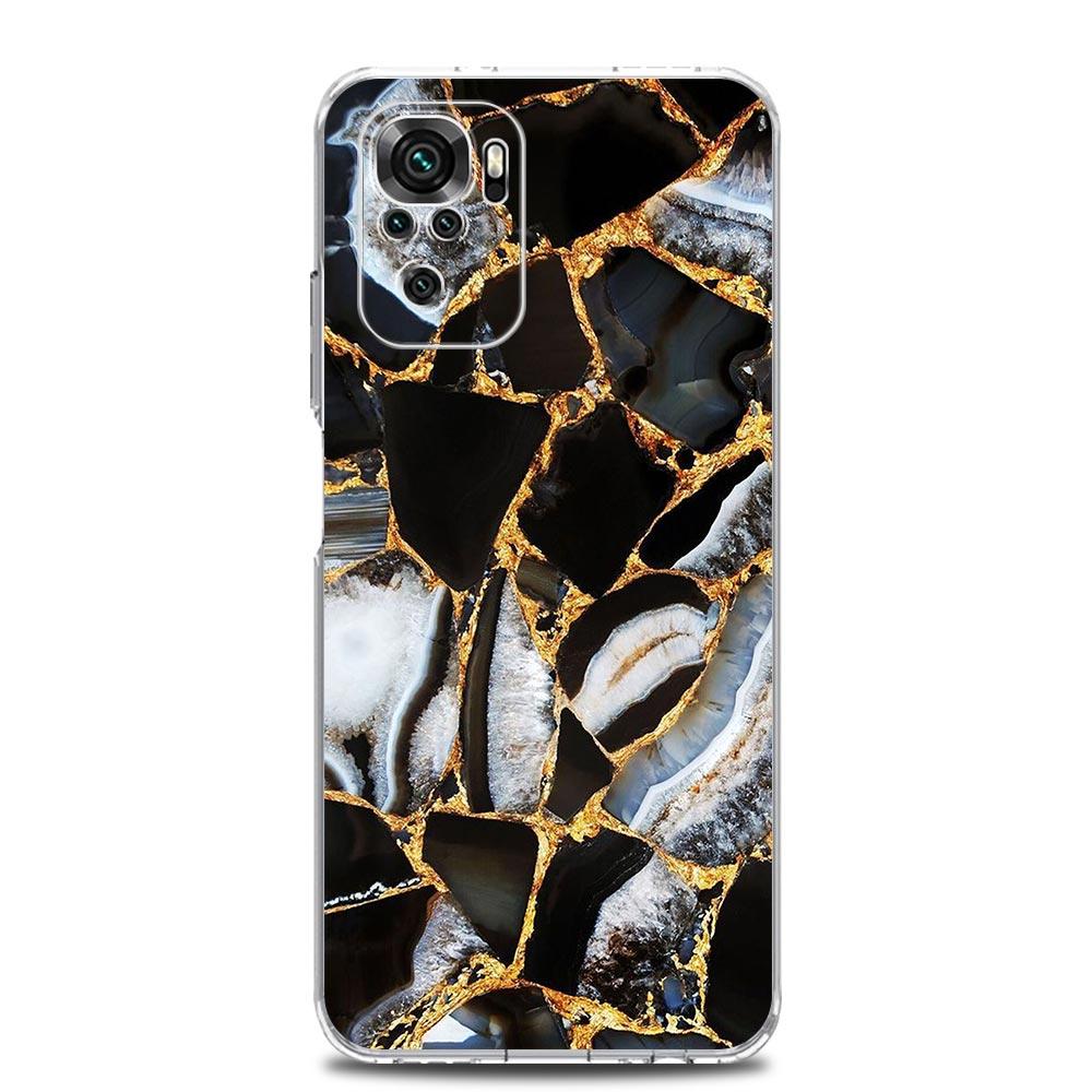 New Square Clear Phone Case For Xiaomi Redmi Note 12 11 9S 9 8 10 Pro+ 7 8T 9C 9A 8A K40 Gaming Silicone Cover Marble Geometric