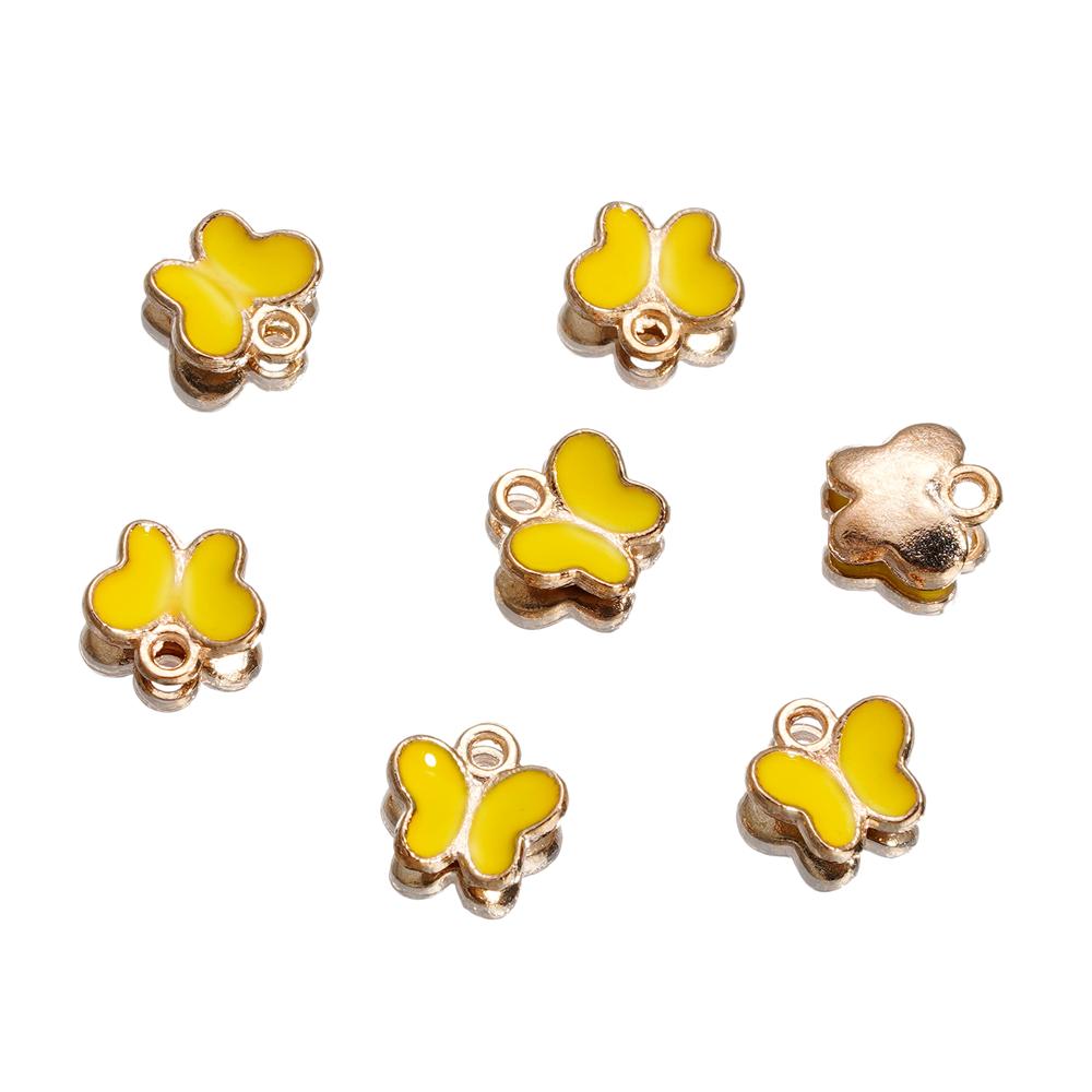 4Pcs/Lot 4 Styles Alloy Metal Drop Oil Butterfly Charms Animal Pendant For DIY Bracelet Necklace Jewelry Making Accessories