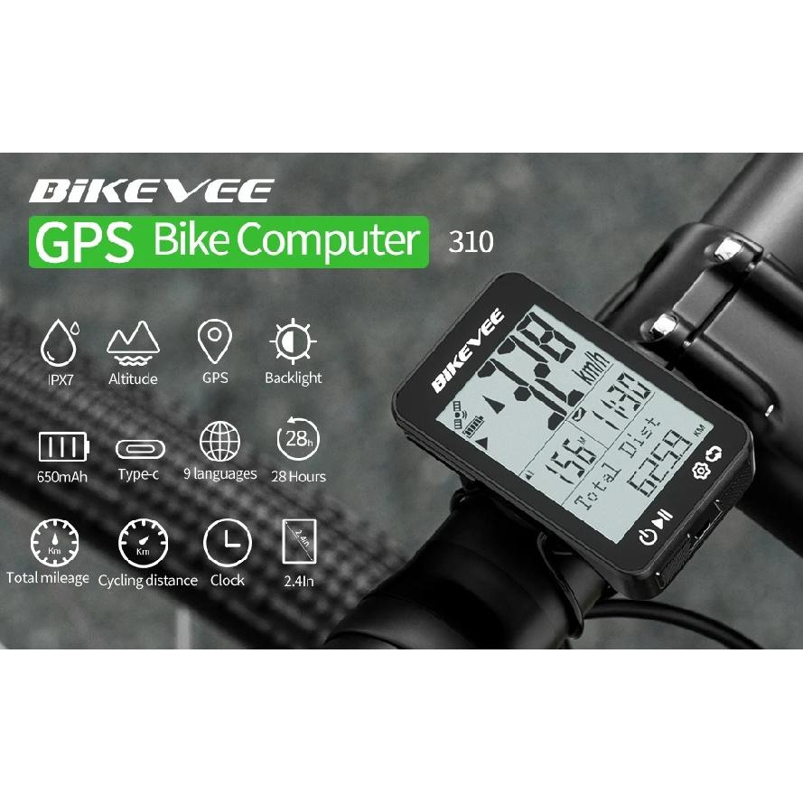 GPS Kabelloser Fahrradcomputer 9 Sprachen Wasserdicht Mit Hintergrundbeleuchtung Halterung Geschwindigkeitsmesser Tacho Stoppuhr Fahrradzubehör