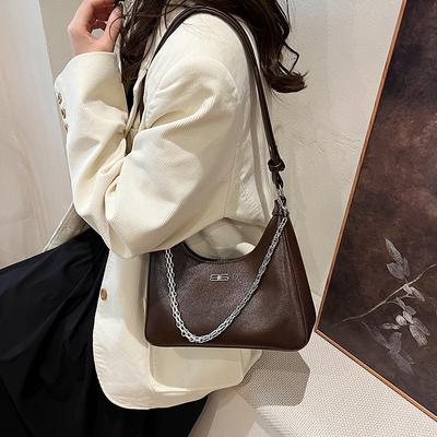 This Year's Popular Underarm Bag Women's 2025 Chain Fashion Burst Pattern Shoulder Bag High-end Casual Messenger Bag