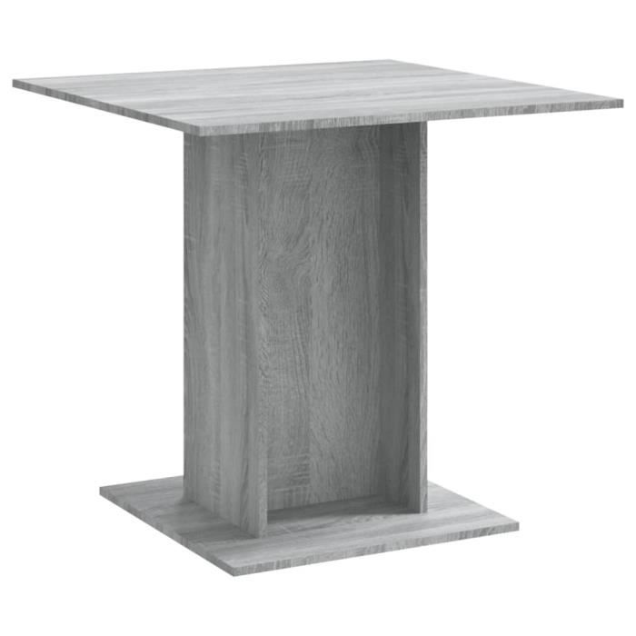 825823 vidaXL Dining Table Sonoma Grey 80x80x75 Cm Engineered Wood