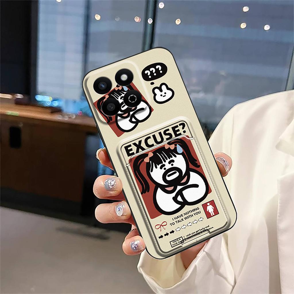 Card slot Full wrap Phone Case For Honor Play60 Plus/Honor200 Smart/X7C/Play9T protective Graffiti Anti-knock Cartoon
