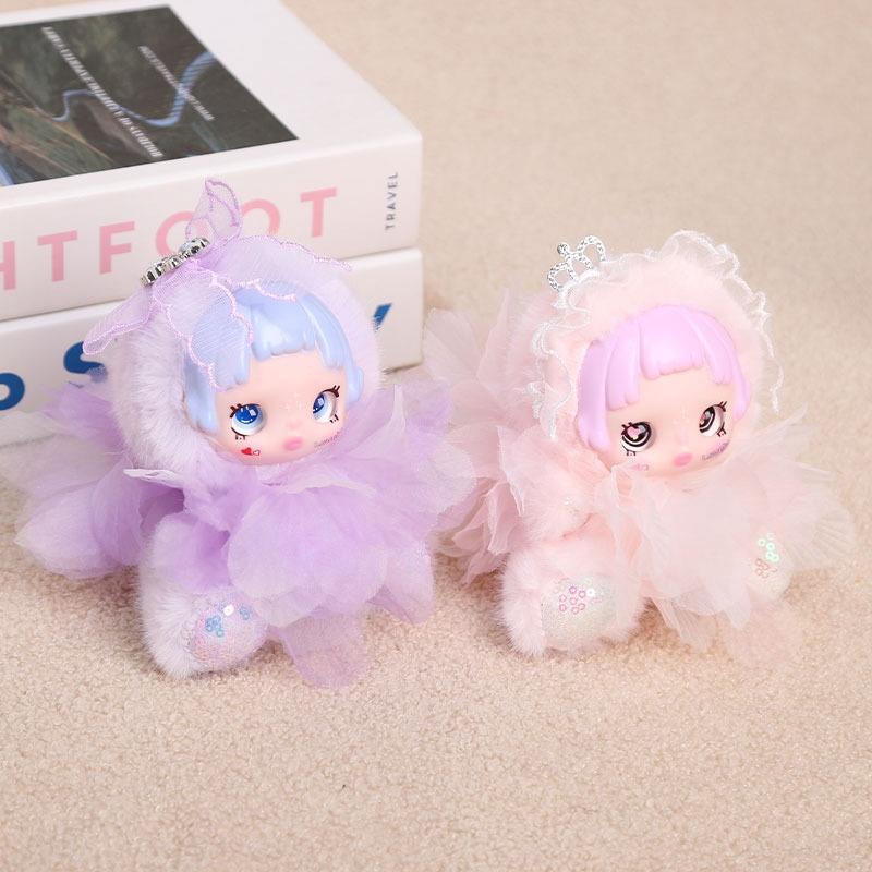 Cute Fairy Plush Doll Toy Pendant Keychain Desktop Ornaments Backpack Bag Hangings Decoration Car Keyring For Women Girls Gift