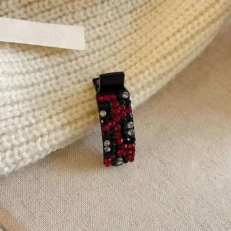 4pcs Colorful Women's Hair Clips Fake Rhinestone Cute Hair Clip Exquisite Temperament Side Bangs Hairpins Simple Fashionable