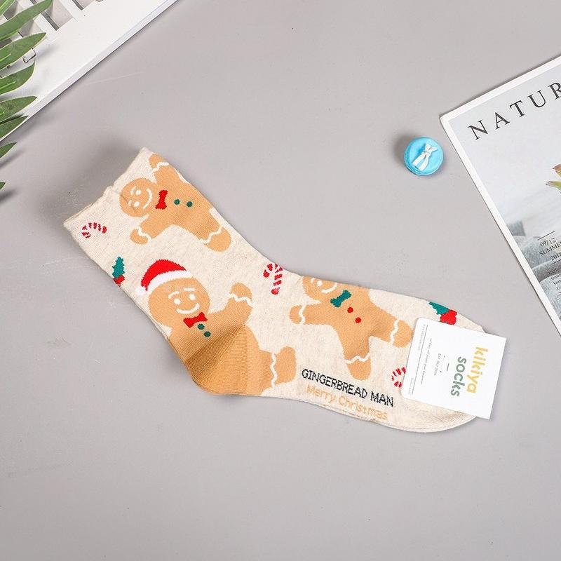Cartoon Christmas Socks Cute Women's Christmas Socks Elk Mid Snow Man Socks Christmas Women's Socks