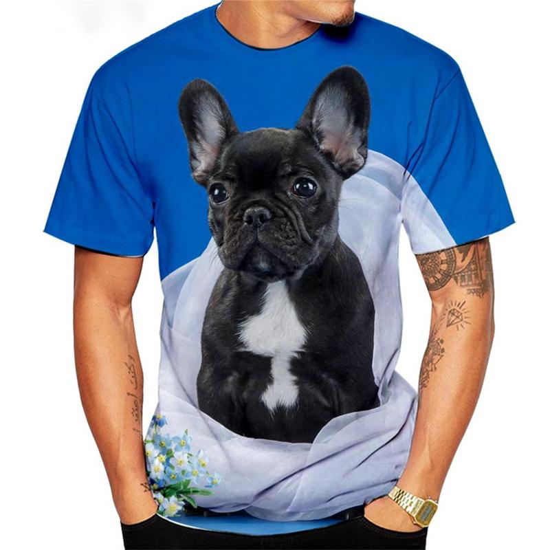 Animal French Bulldog 3D Print T-Shirt Men Women Funny Tshirt Y2k Summer Oversized Kids T Shirt Round Neck Short Sleeve Tops