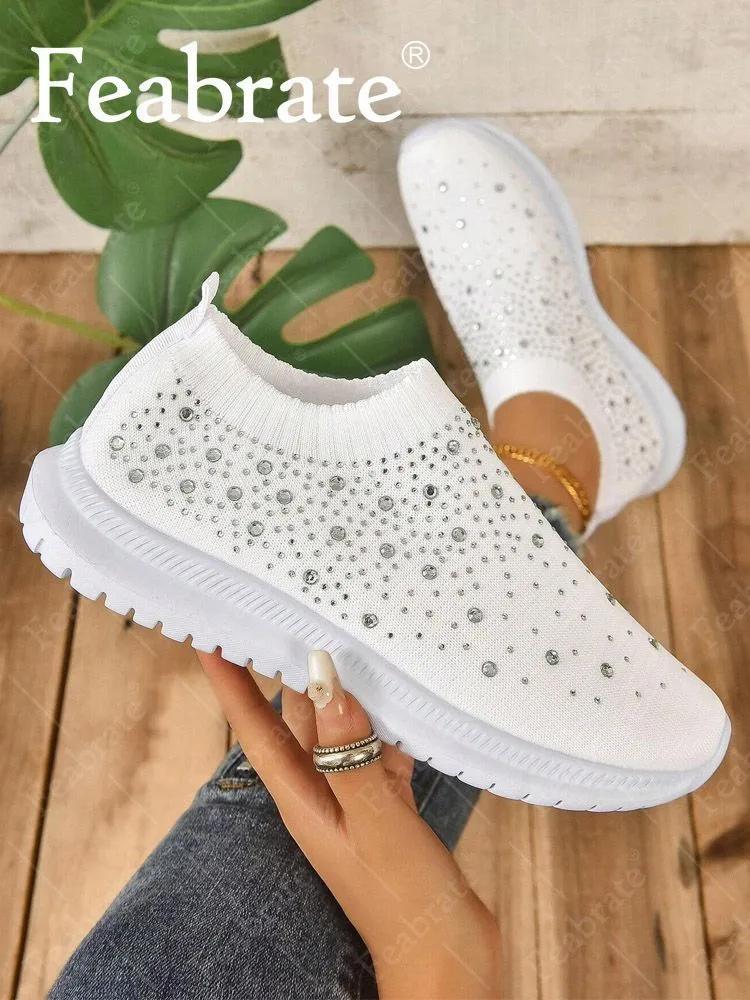 Running Shoes Casual Shoes Round Toe Crystal Pumps Single Shoes