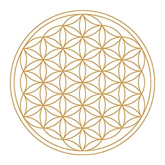 Prema Nature's Design Golden Aladdin Water Server 1.3L & Mythos Golden Glass Set of 2 ~ Golden Flower of Life ~ Transparent Large