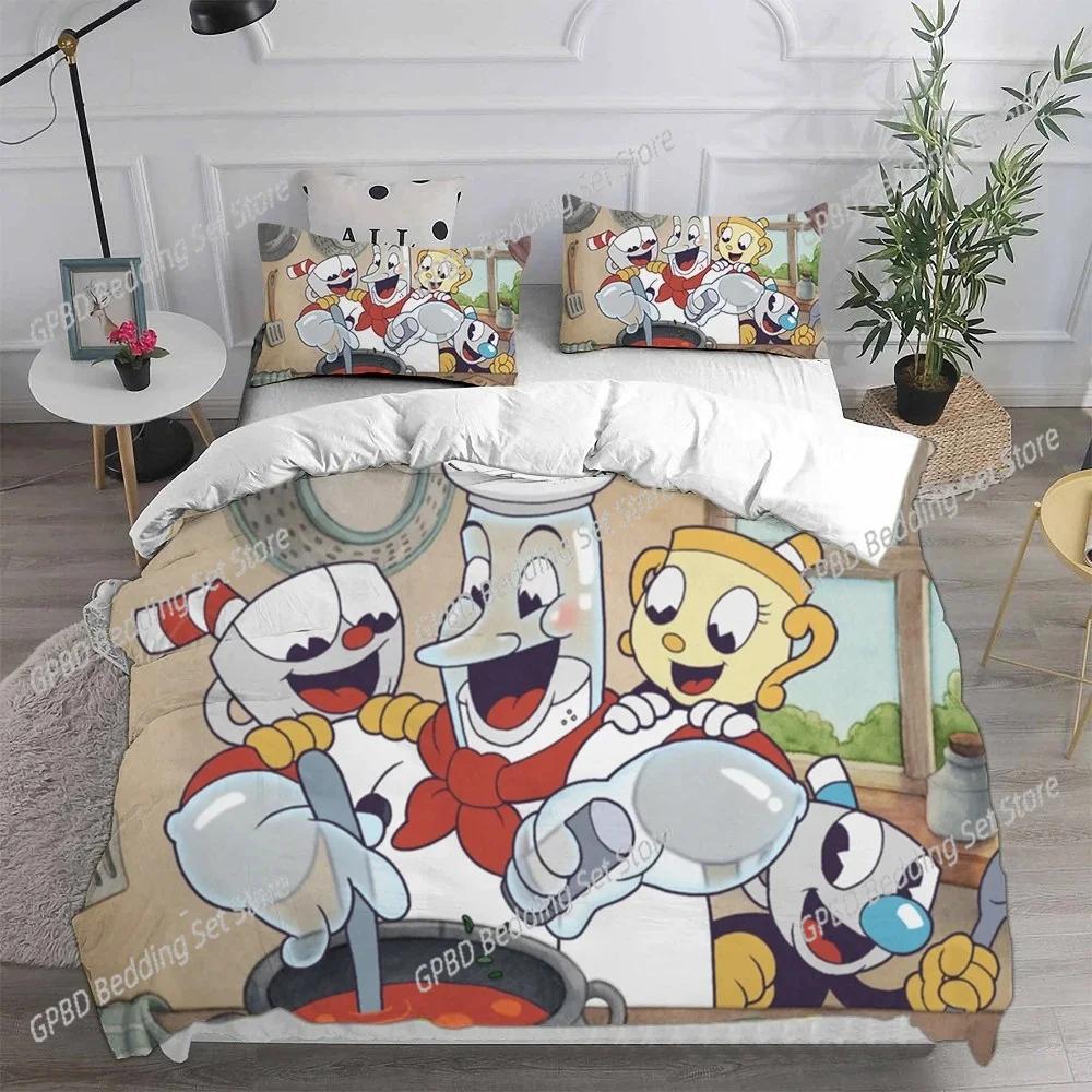 New Home Textiles Cartoon Cuphead Bedding Set Bedroom Soft Modern Bedspreads Comefortable Duvet Cover Quilt Cover And Pillowcase