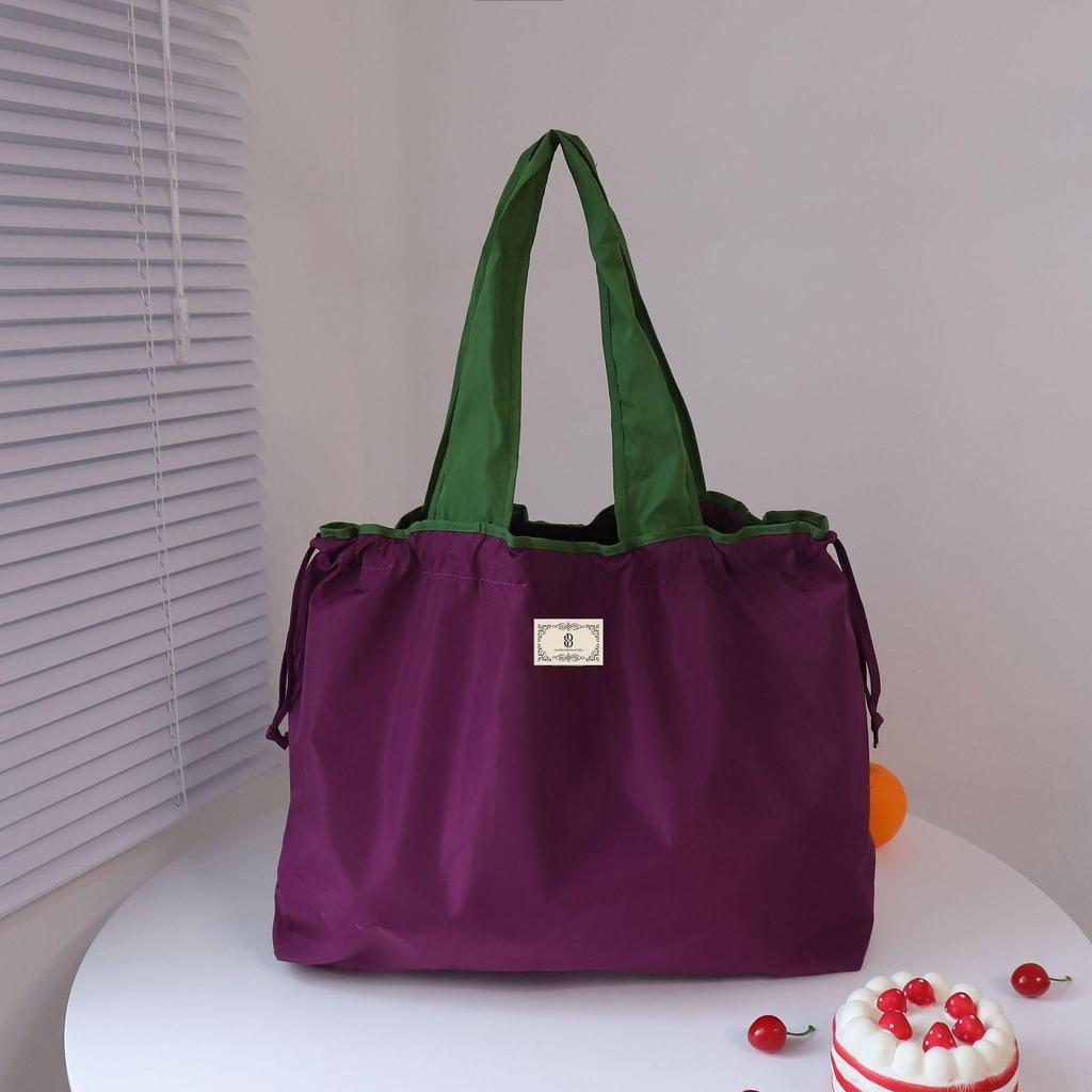 Eco-Friendly Foldable Single Shoulder Tote Bag - Portable, Large Capacity Grocery Bag