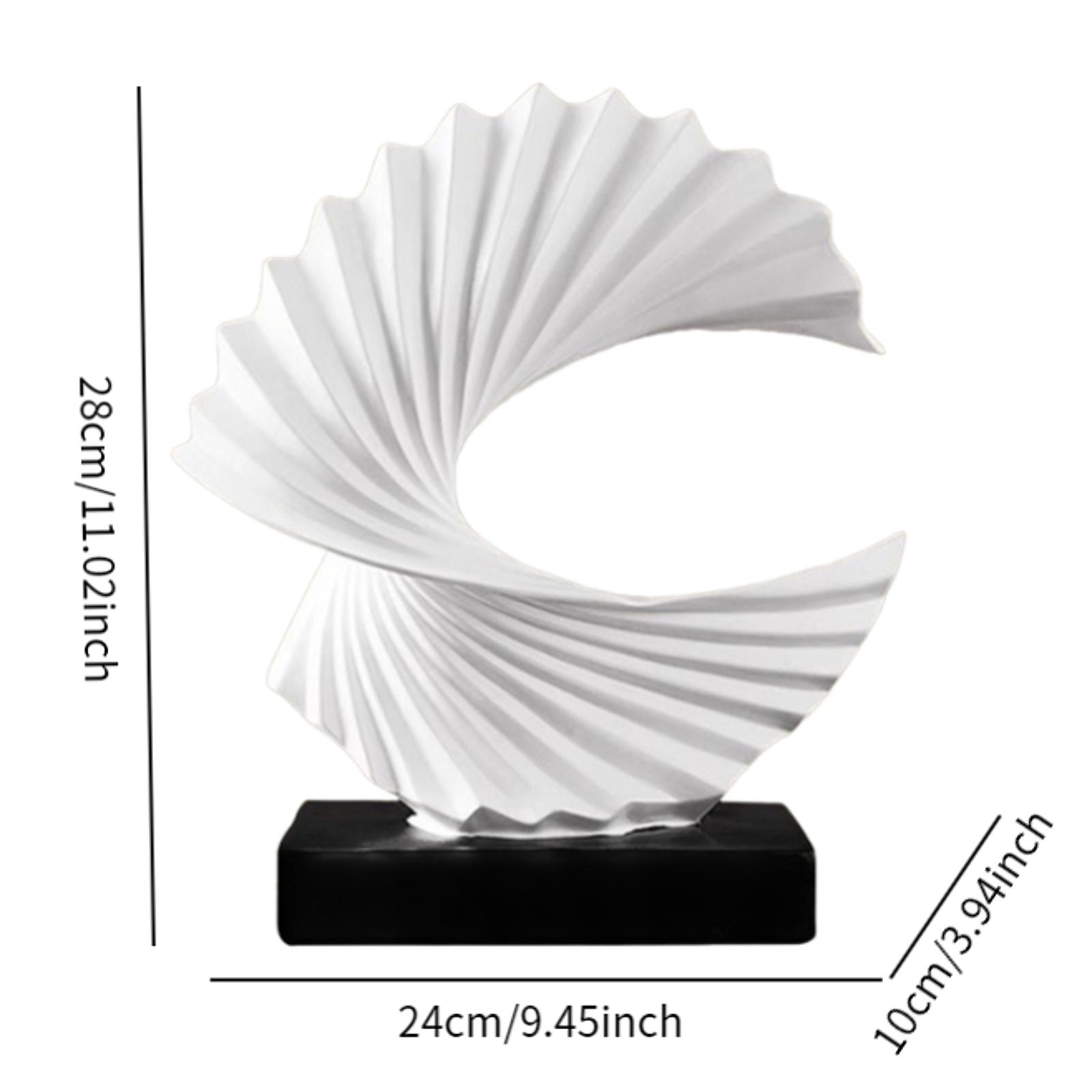 

Ocean Wave Statue Ornament Artwork Abstract Sculpture Resin Figurine Desktop Console Creative Ornament for Bedroom Home Shelf білий