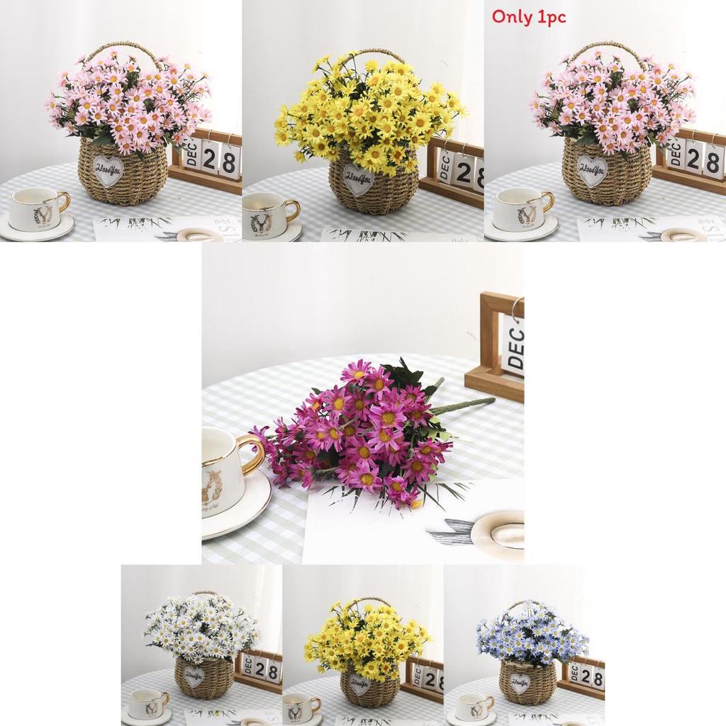 Artificial Silk Chrysanthemum Bouquet For Wedding Decor Home Office Styling