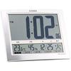 Rhythm Citizen Wall Clock Desk Dual Use Radio-Controlled Temperature Humidity Meter Silver Paldigit Wide