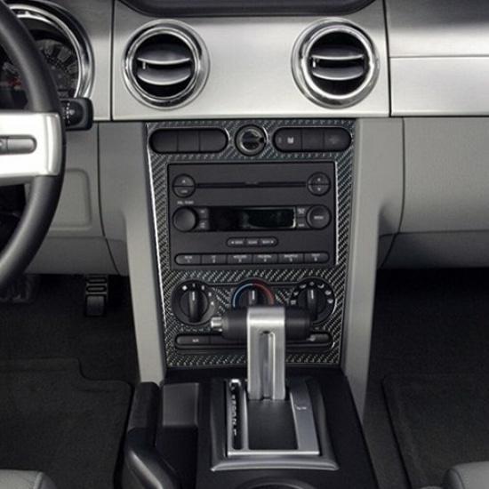 Carbon Fiber Interior Central Console Frame Cover Trim For Ford Mustang 2005-09