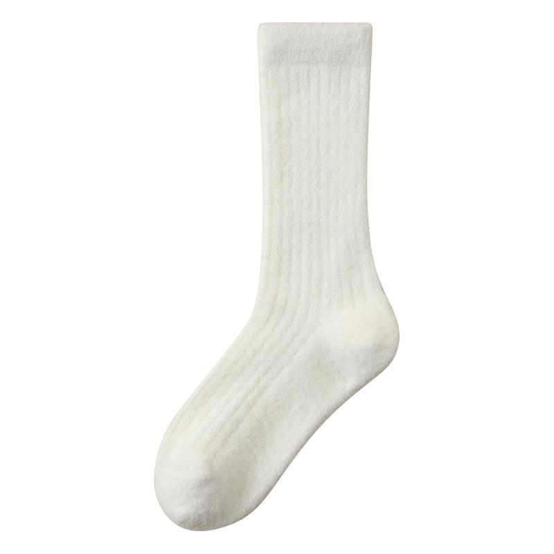 Women's Autumn and Winter Fleece and Thickened Warm Fleece Postpartum Socks, Simple and Versatile Sleep Socks, Pile Socks