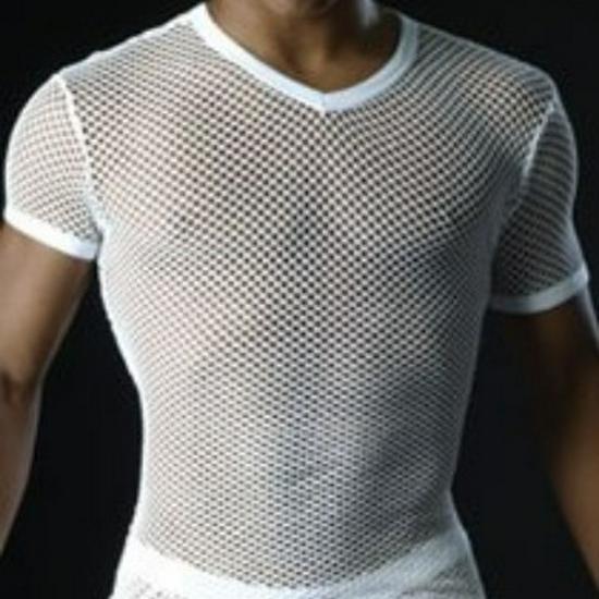 Men's Trendy Transparent Mesh Short Sleeve Performance Underwear - Breathable Hot Style