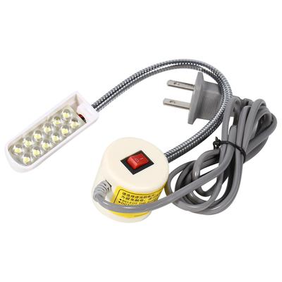 Nähmaschinenlampe 12 LEDs Schwanenhalslampe Magnetfuß Schalter Flexible Montage AC 220-