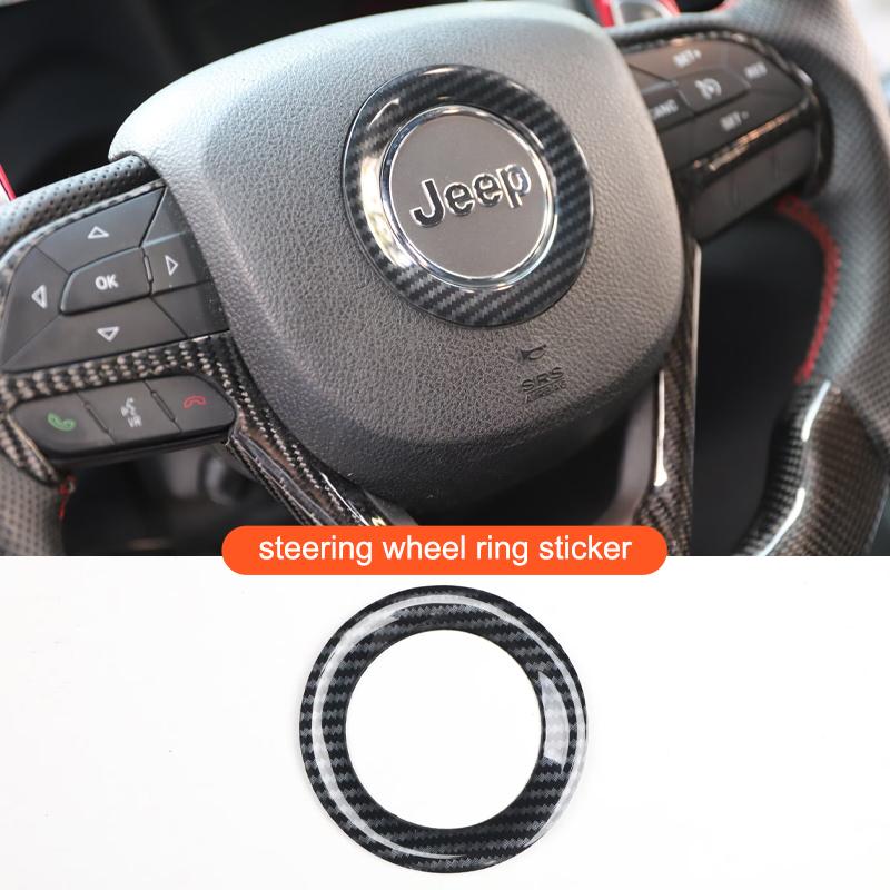 For Jeep Grand Cherokee Car Steering Wheel Dashboard Panel Cover Decoration Sticker Full Sets Interior Modification Accessories