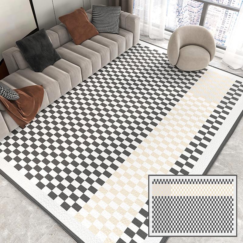 Nordic Minimalist Carpets for Living Room PVC Wash-free Household Carpet Waterproof Non-slip Kitchen Rug Ins Style Balcony Mat