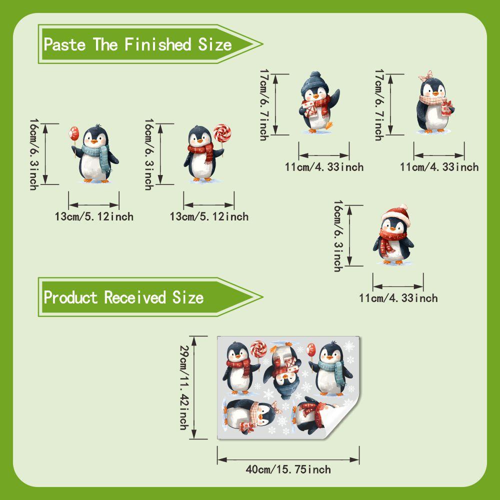 

Electrostatic UV Christmas Cartoon Little Penguin Electrostatic Adsorption Glass Sticker, Glue-free Glass Sticker 30*40cm
