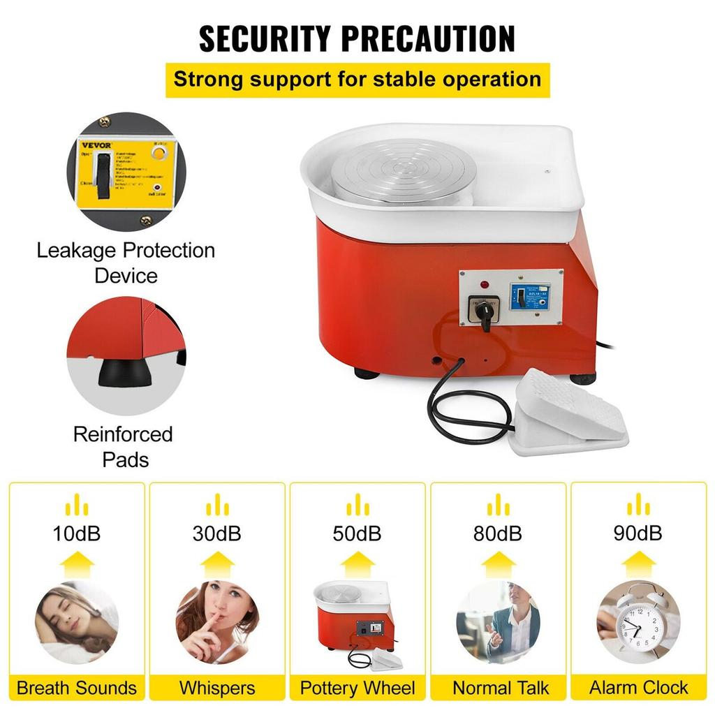 Electric Pottery Wheel Ceramic Machine 25cm Pottery Wheel Machine 280W Pottery DIY Kit with Shaping Tool Kit for Ceramic Work Ceramics Clay