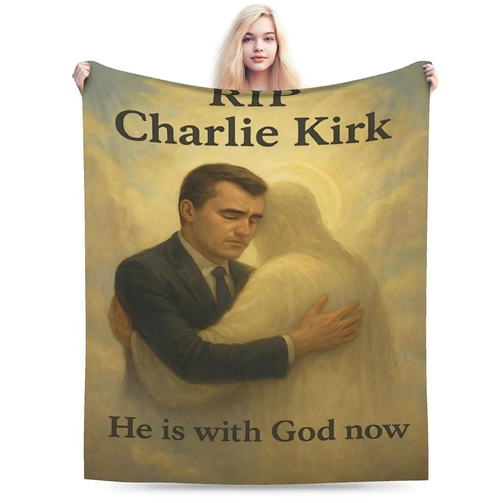 Charlie Kirk Death Flannel Blanket Winter Warm Soft Bedding Throws for Kids Bedroom Comfortable Bedspread Sofa Bed Cover