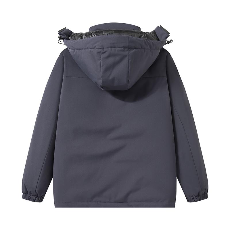 Autumn and Winter Outdoor Thickened Windproof and Warm Hooded Cotton Jacket for Men and Women, Windproof Simple Jacket