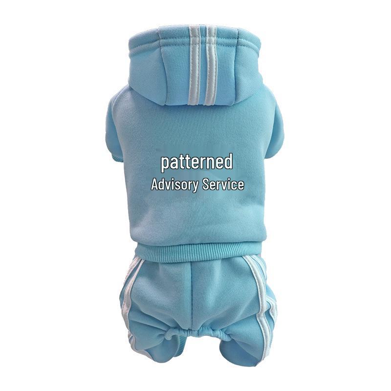 Kapuzenpullover mit vier Beinen für Hunde & Katzen mit mehrfarbigen Knöpfen - Herbst-/Winter-Haustierbekleidung.