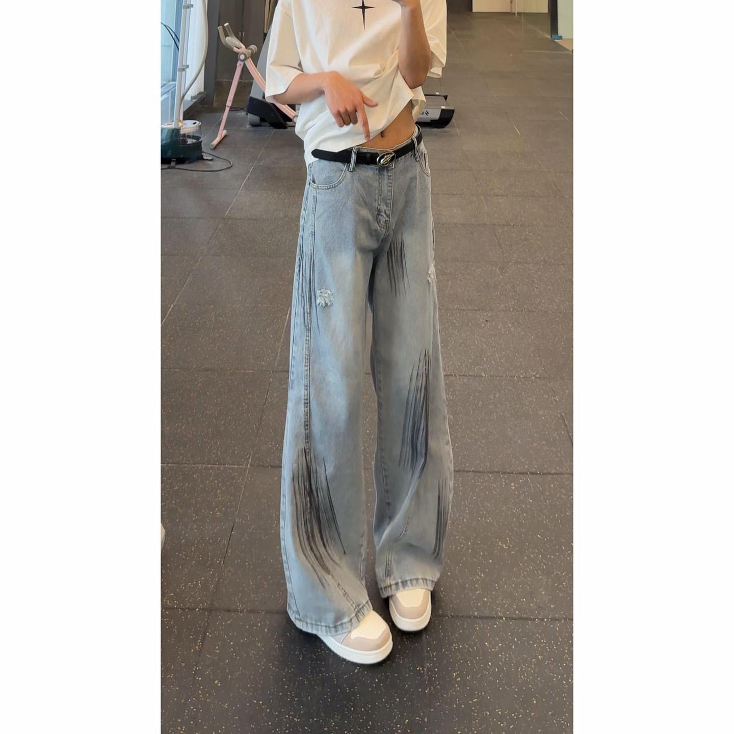 Мужские рваные джинсы JYL Американский стиль High-Street Осенний новый дизайн Джинсовые брюки M янтарь