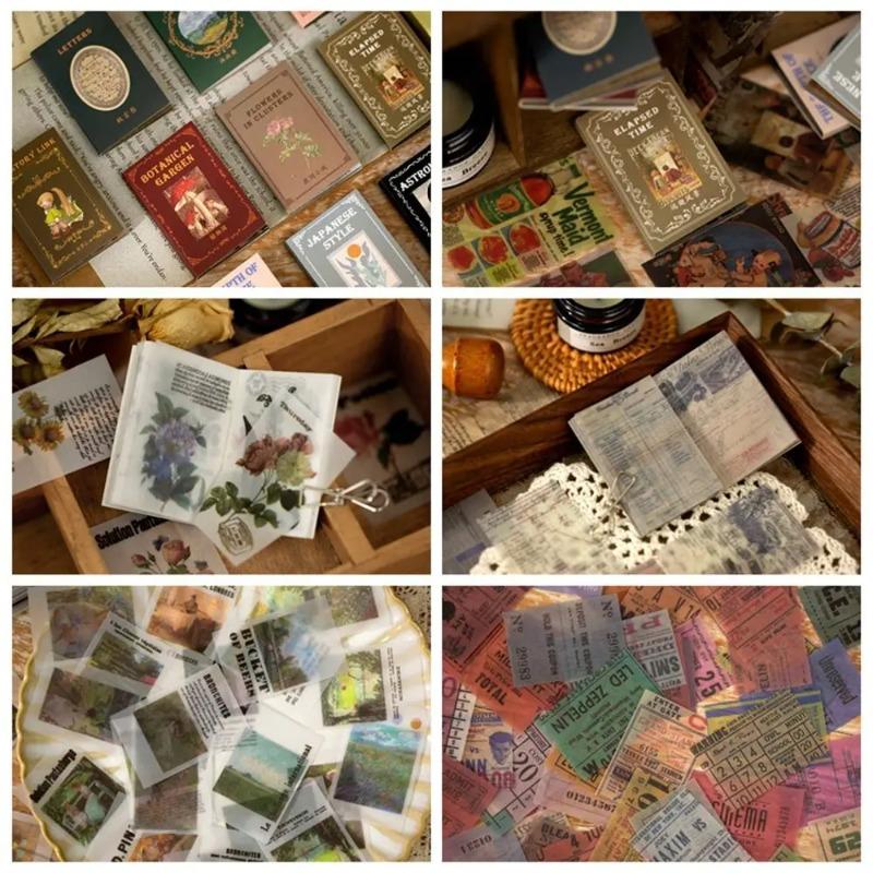 50Pcs Flowers Collection Aesthetic Paper Phone Decoration Plant Scrapbooking Scrapbook Paper Journaling Supplies Cardcoard Post Card