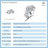 1.71 CTW S925 Silver Watch Chain Link Solitaire Moissanite Ring Custom Wide Chunky Band Women Statement Jewelry
