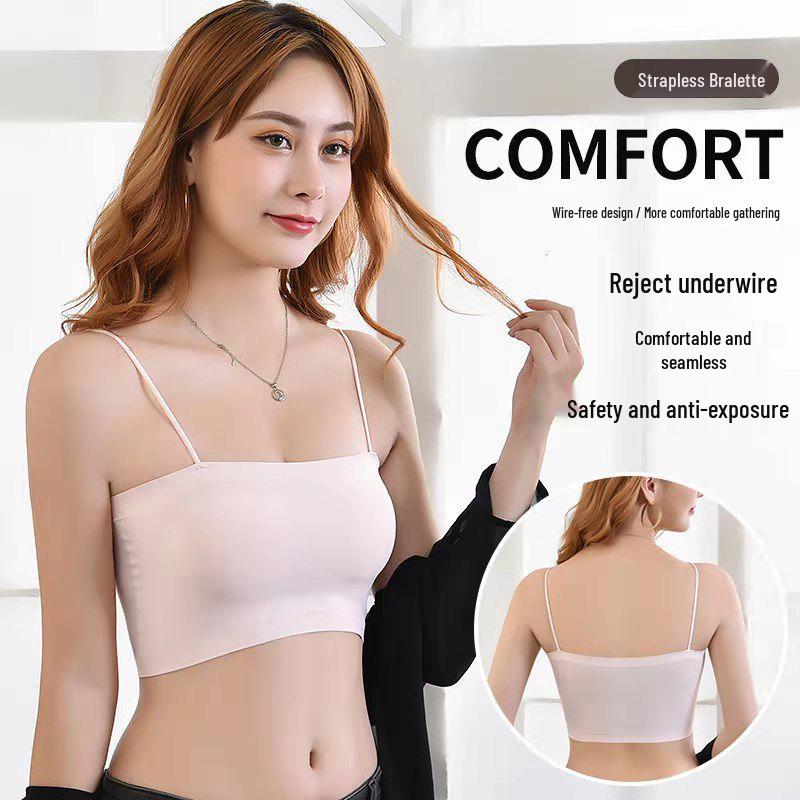 Koreanischer Stil Eis-Seide Camisole Bandeau-BH mit Polstern - Sommer Sportweste für Damen