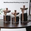 Glass Airtight Canister Sealed Jar with Wooden Spoon Transparent Food Storage Jar for Spice Coffee Beans Kitchen Pantry Supplies