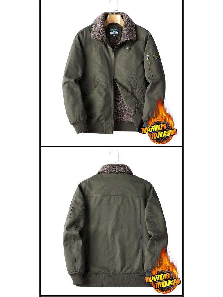 Men's High-End Winter Pilot Jacket with Lambswool and Velvet