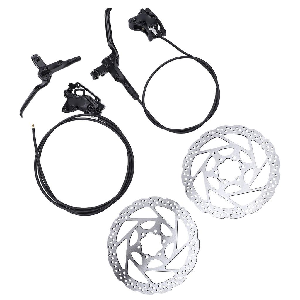 4 Piston Mountain Bike Hydraulic Disc Brake Kit Aluminum Alloy Bike Disc Brake Set with 160mm Rotors