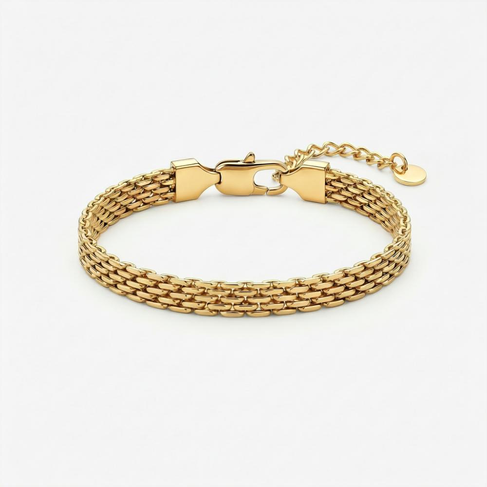 Mariasz Minimalist 3/6/8mm Gold Plated Stainless Steel Mesh Bracelet for Women Waterproof Chain Stacking French Vintage Jewelry
