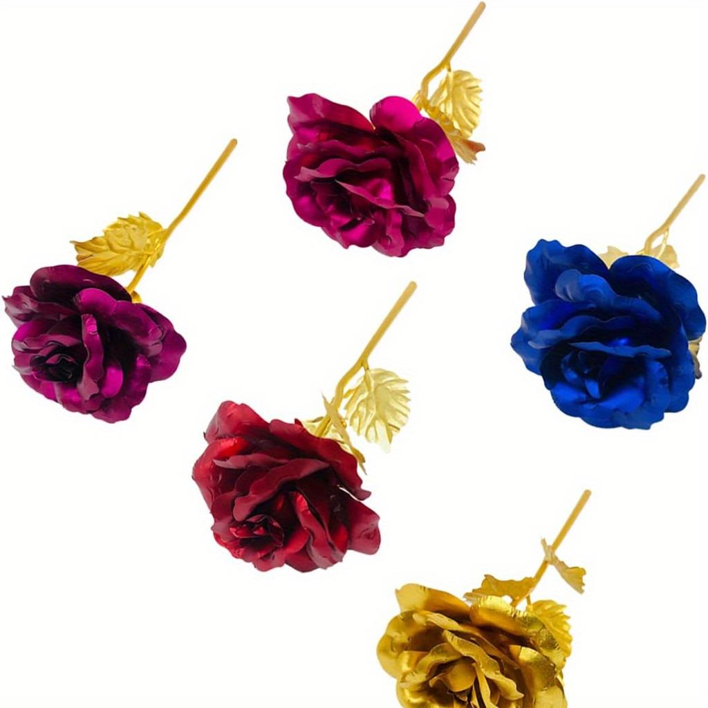 10pcs Artificial Gold Foil Rose Flower Full Blossom Presents, Romantic Gift for Her, Creative Thanksgiving Mother's Day Valentine's Day Women's Gift