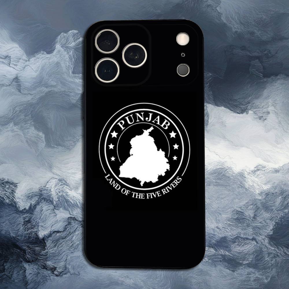 

P-Punjab M-Map Case For iPhone 15,17,16,12,14,13,11,Plus,Pro Max,XS,X,Mini,8,7,XR,SE,Soft Silicone Black iPhone17Pro